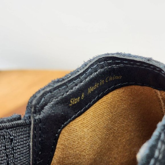 Dolce Vita Booties Keiton Ankle 8 Black Suede Leather Pointed Toe Stacked Heel - Picture 2 of 13